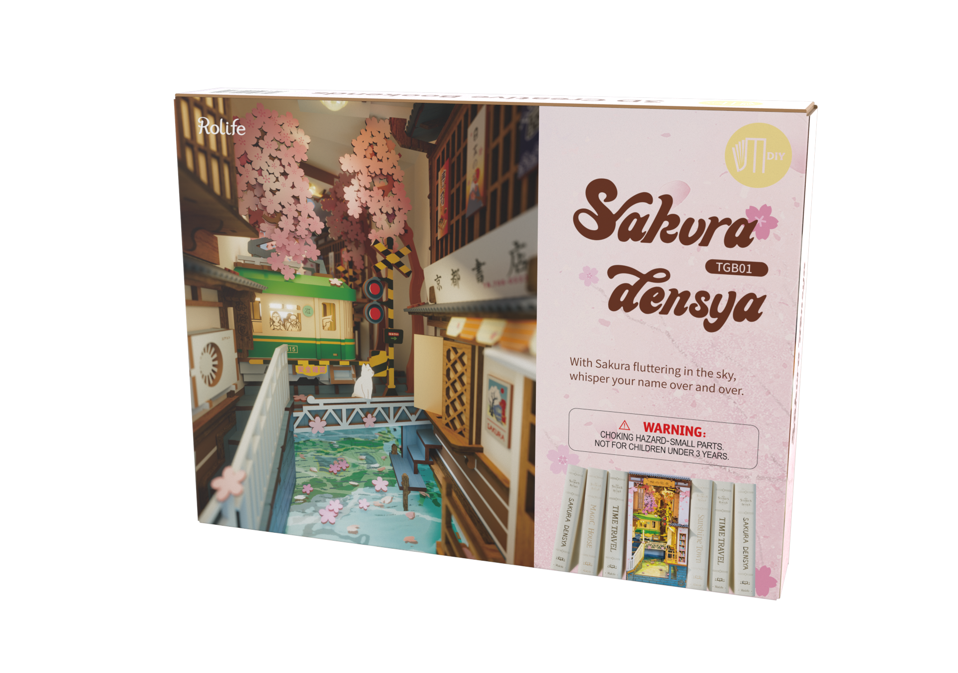 Robotime DIY House Sakura Densya Book Nook TGB01 Rompecabezas