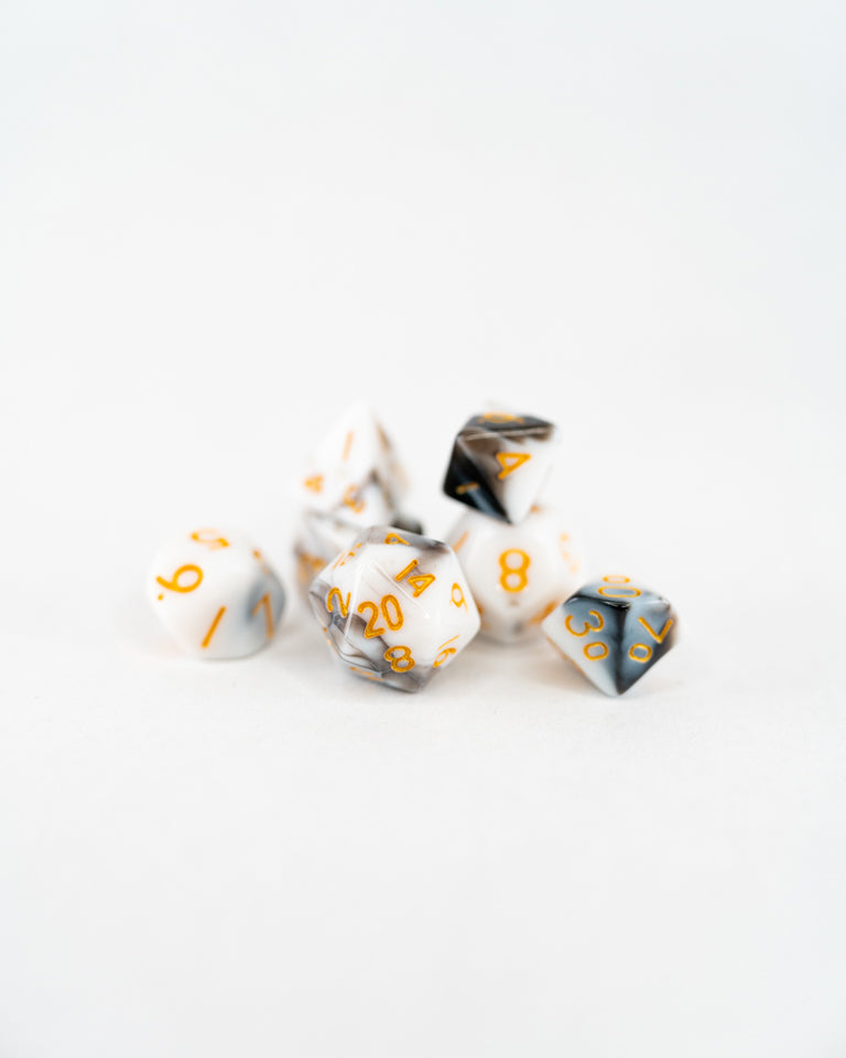 Spider's Egg | 7 Piece Mini Acrylic Polyhedral Dice Set - Emberglow Gaming