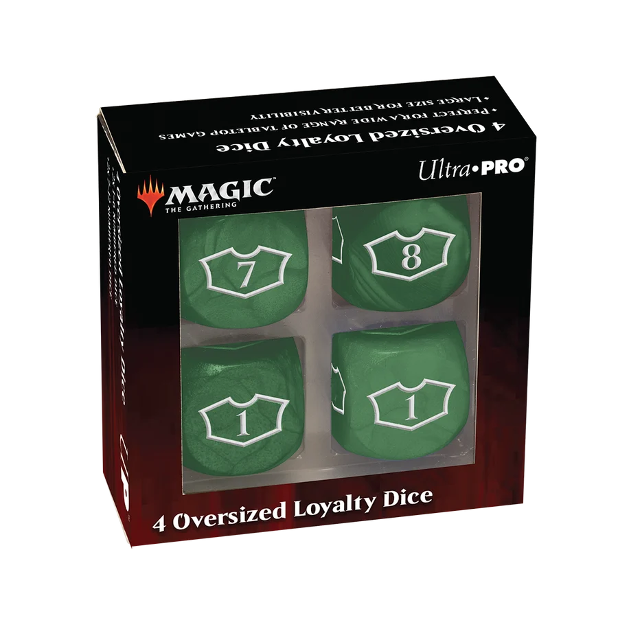 Ultra Pro | MTG: Set de dados de lealtad Deluxe - Verde bosque - (4 unidades)