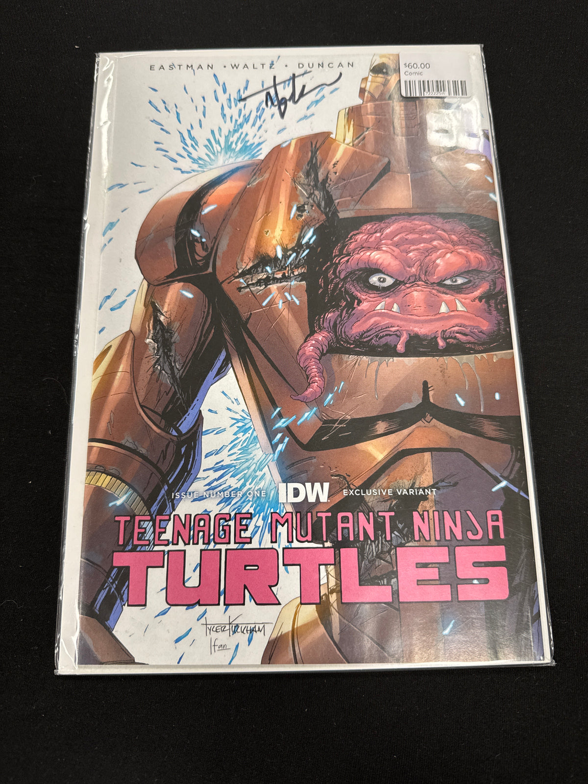 Teenage Mutant Ninja Turtles #1 – Krang Battle Damage Exclusive – Signed by Tyler Kirkham with COA