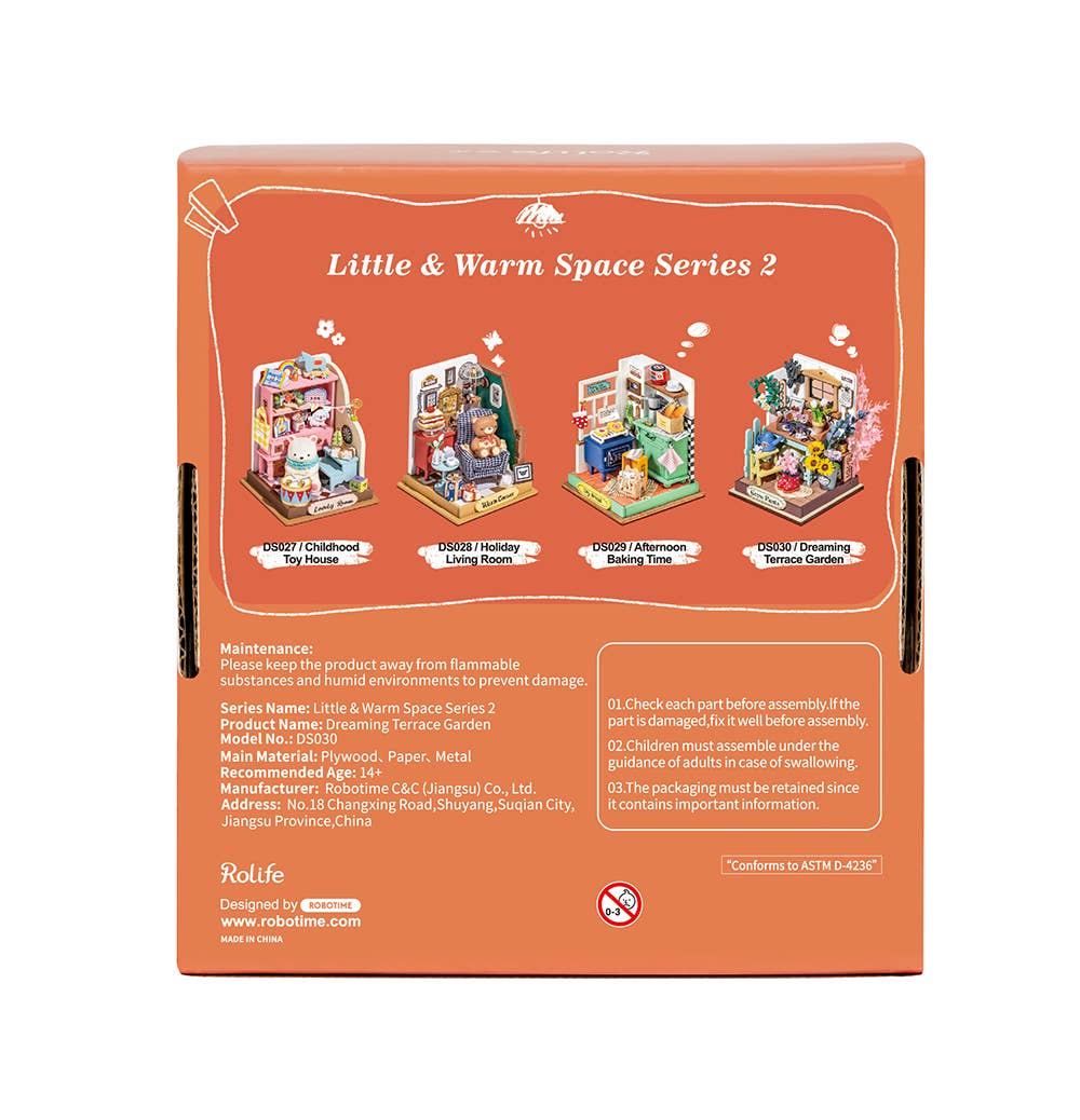 Kit de bricolaje Rolife: Minicasa 3D con terraza y jardín de ensueño DS030