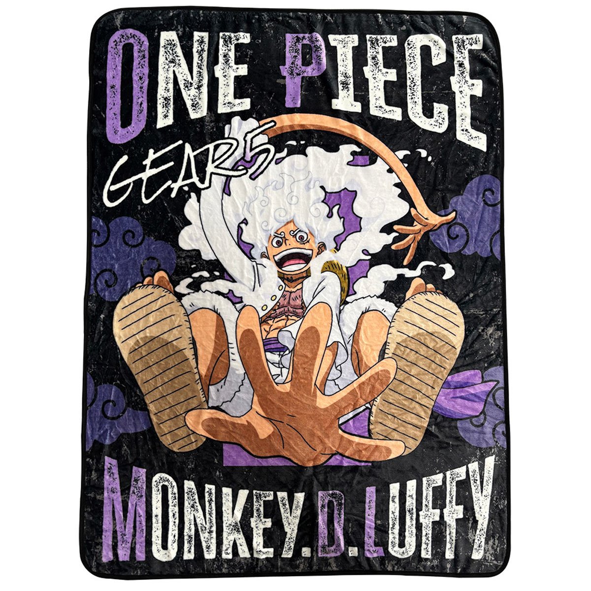 One Piece Luffy Gear 5 Mottled Black Throw Blanket