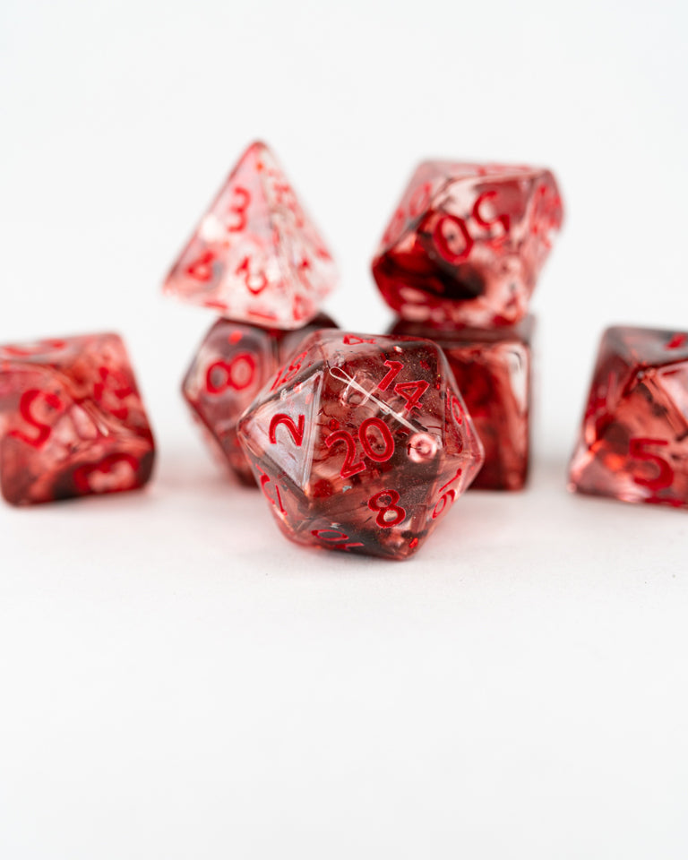 Sacrifice | 7 Piece Acrylic Dice Set - Emberglow Gaming