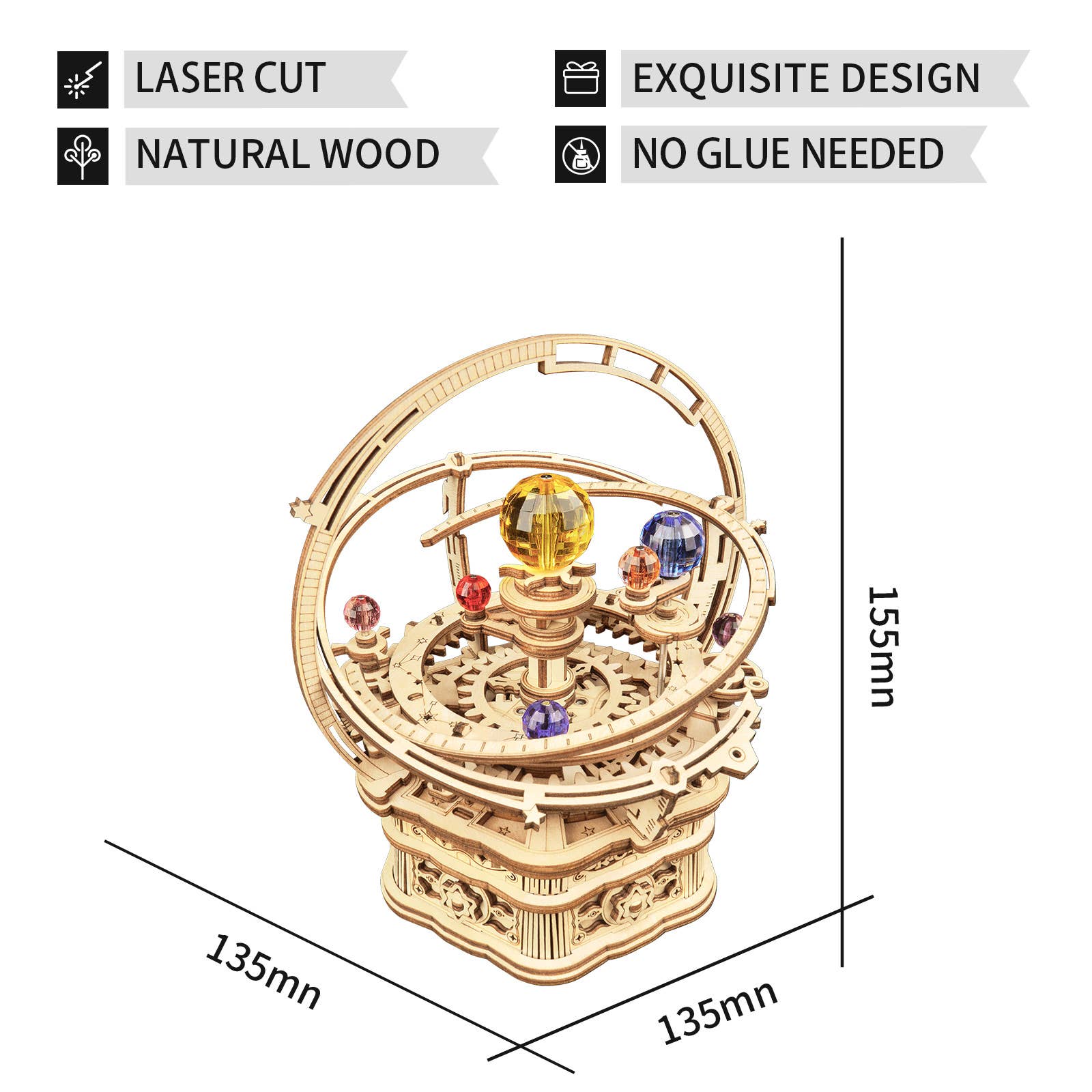 AMK51 ROKR Starry Night Orrery Mechanical Music Box