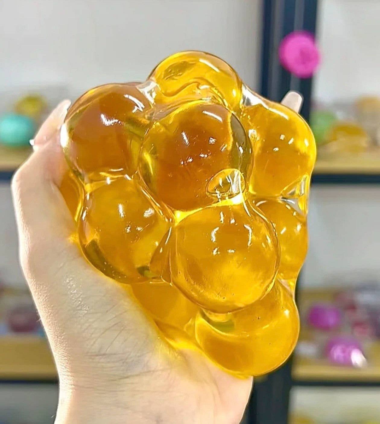 Giant Yellow Crystal Stress Relief Ball Luxury Gem Inspired Fidget Toy Chiboki Studio