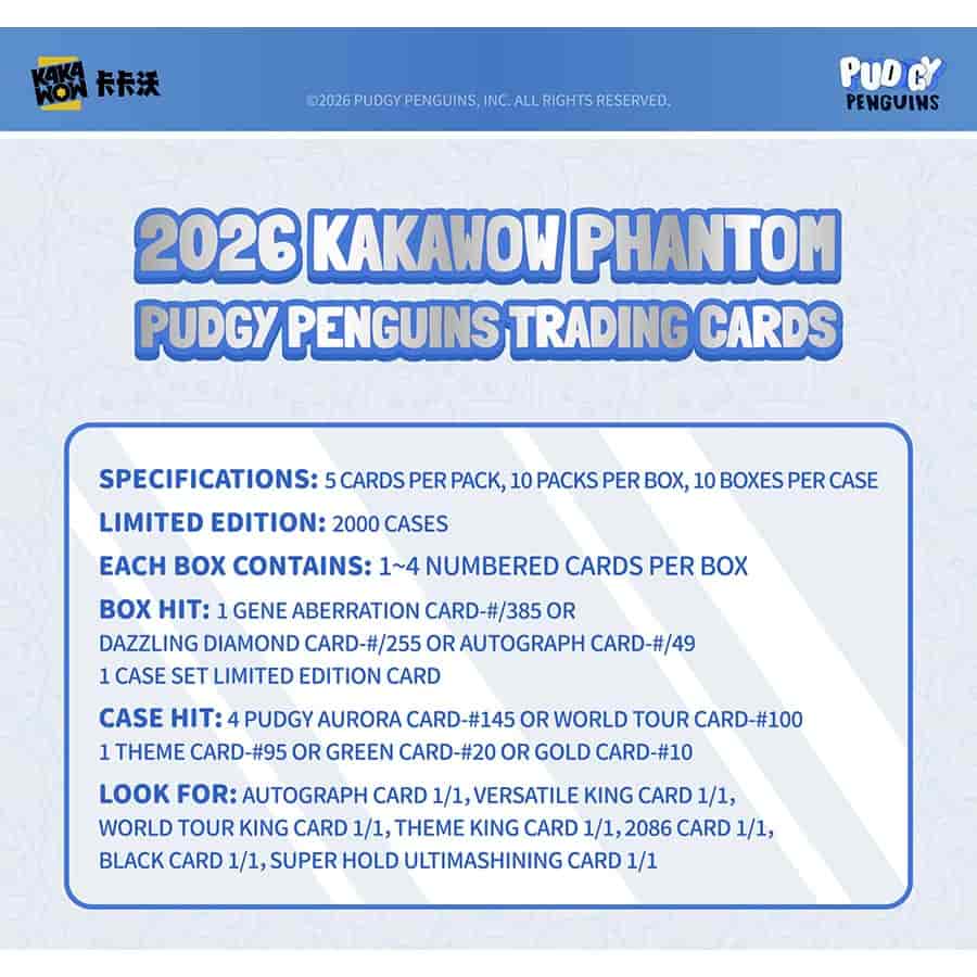 2026 Kakawow Phantom: Pudgy Penguins Trading Cards Box