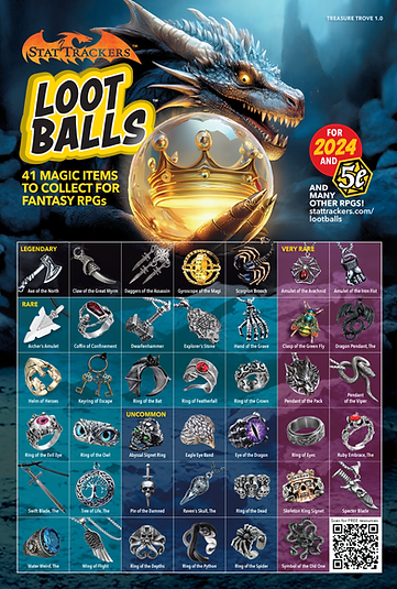 Stat Trackers: Loot Balls D&D / Fantasy RPG accessory