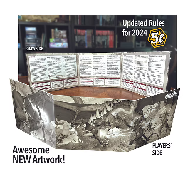 Stat Trackers Gamer Master's Screen- DM Screen for Version 2024 of 5e