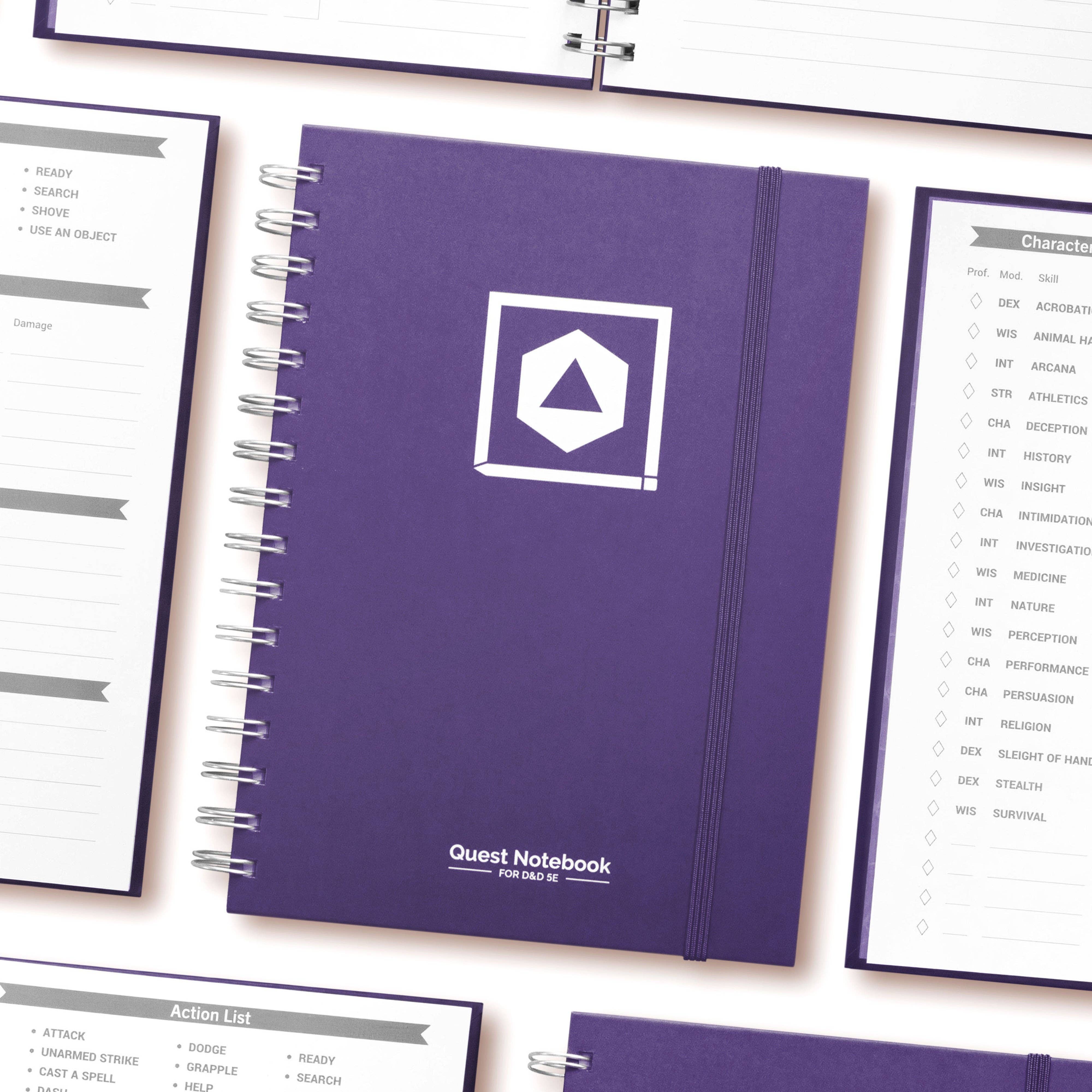 D&D Character Quest Notebook - Mystic Purple