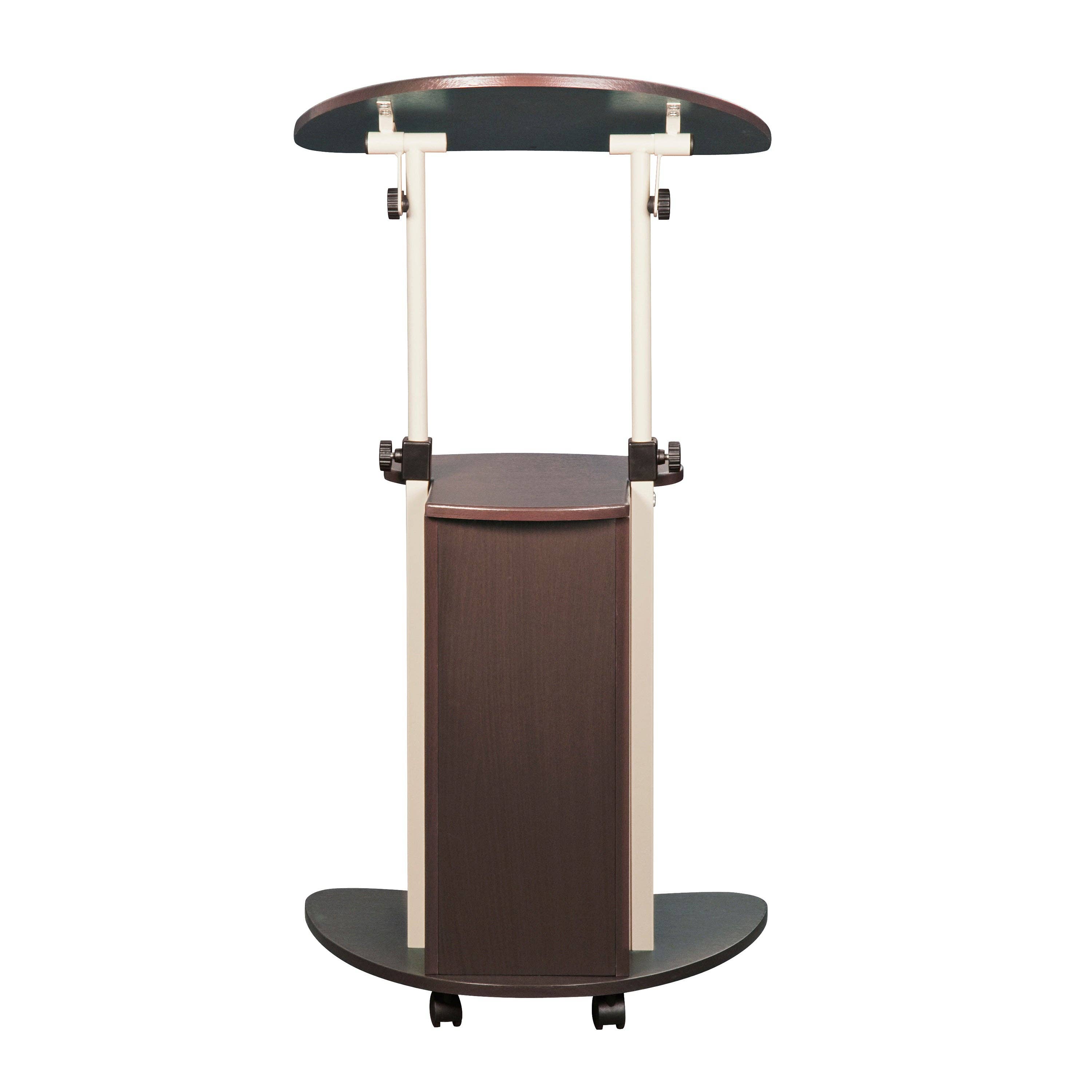 Sit-to-Stand Rolling Adjustable Laptop Cart With Storage
