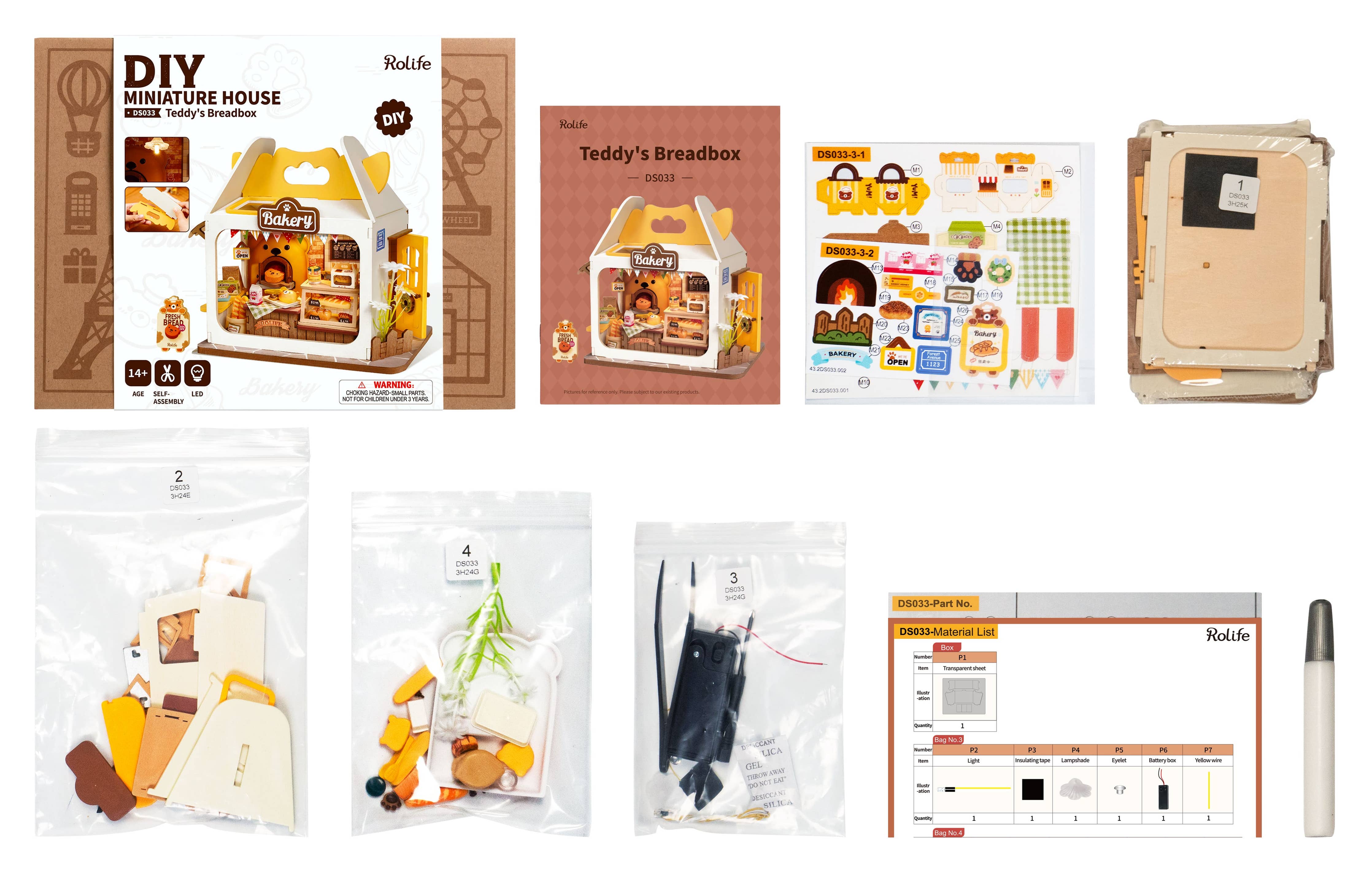 DS033 Panera de Teddy ROBOTIM Rolife Casa en miniatura DIY