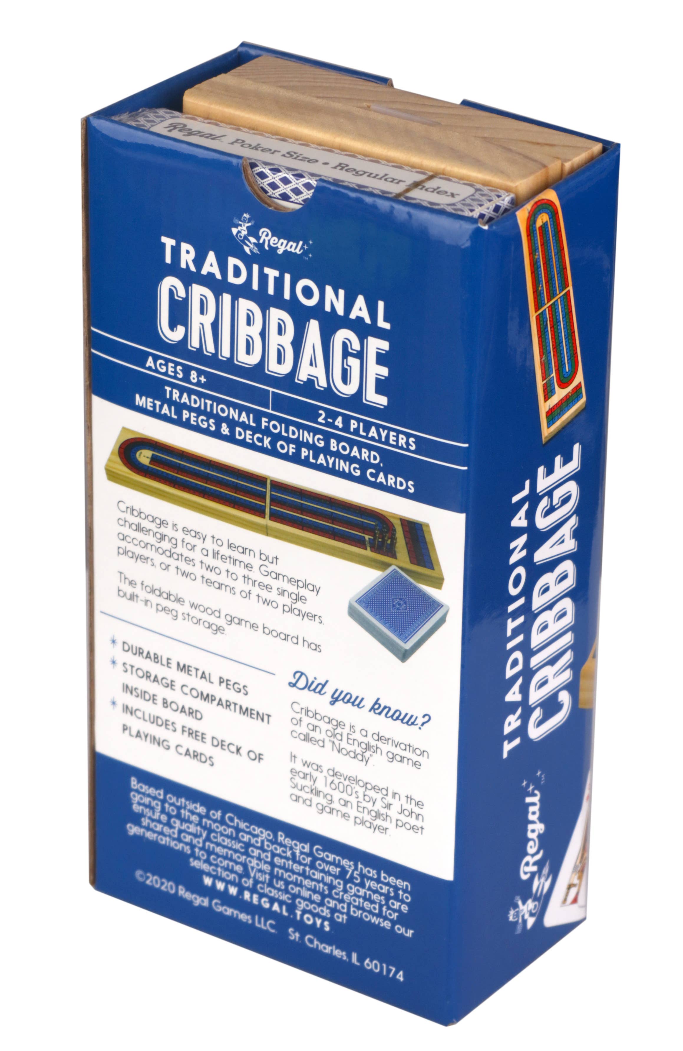Juego de mesa plegable Cribbage Classic de 3 pistas