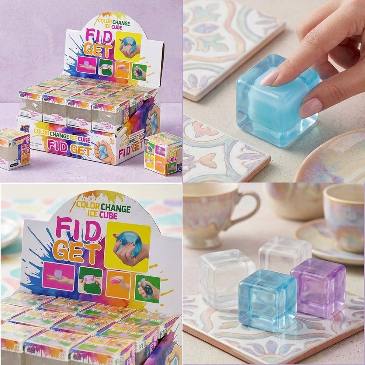 UPD CCHS Color Change Ice Cube 1.4" Fidget Squishy - 24pcs