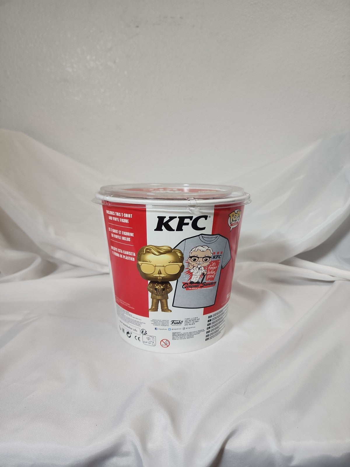 Funko Pop!Tees KFC Bucket Gold Vinyl Colonel Sanders Figure 2XL T-Shirt,JJ-B-252