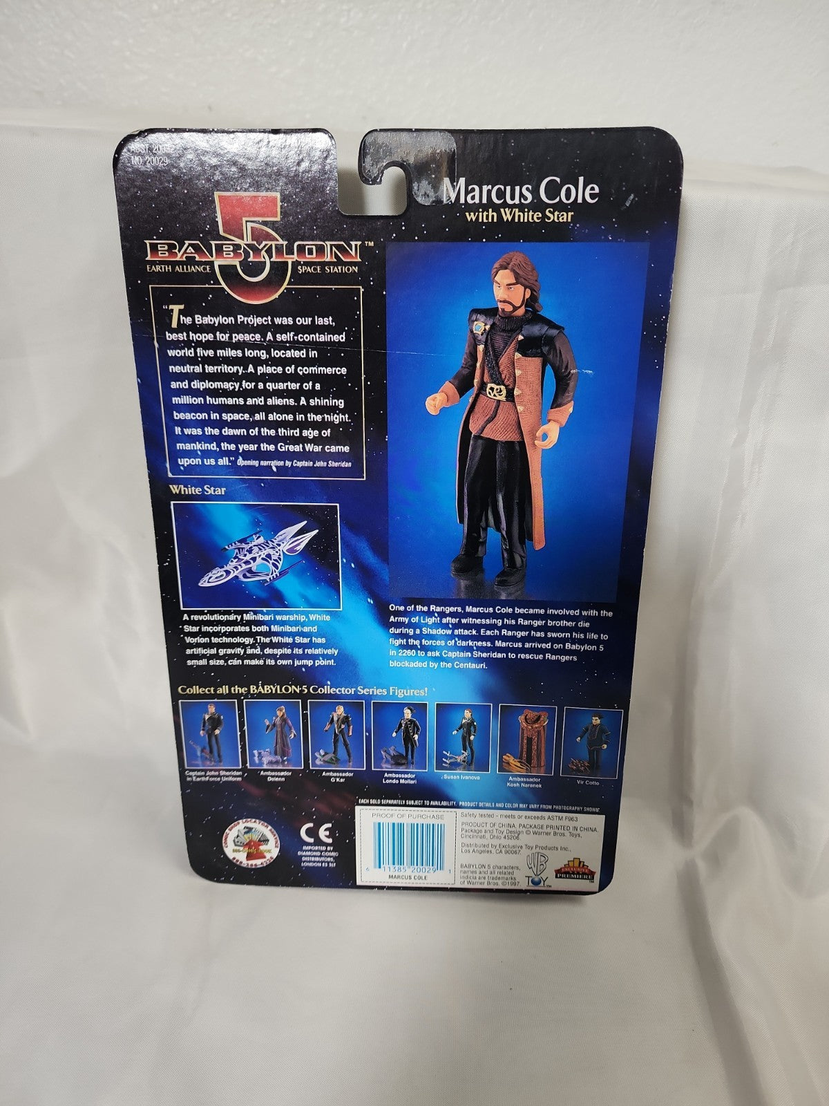 Babylon 5 Marcus Cole White Star Figure Warner Bros 1997 Exclusive, JJ-B-265
