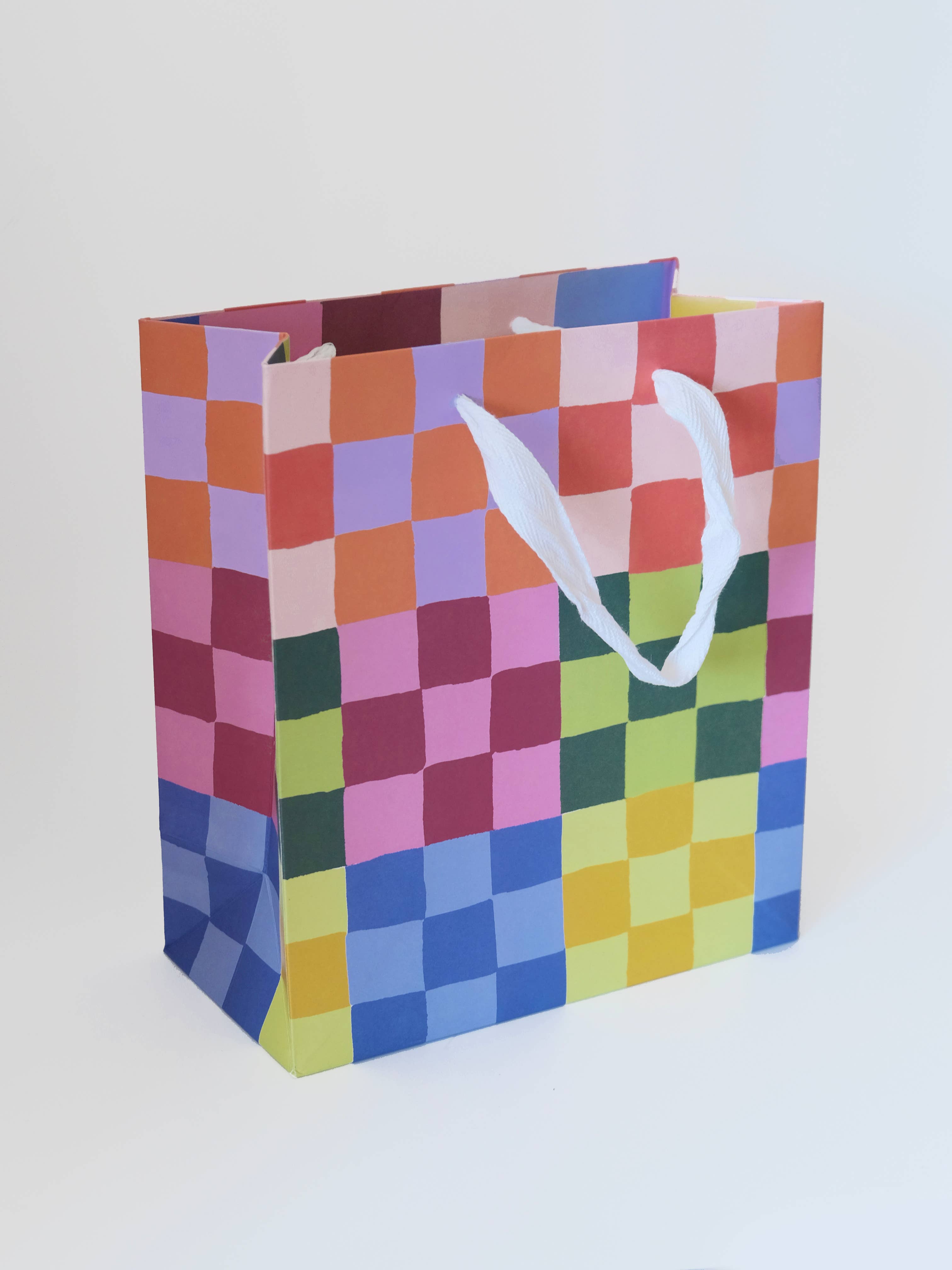 Rainbow Check Gift Bag