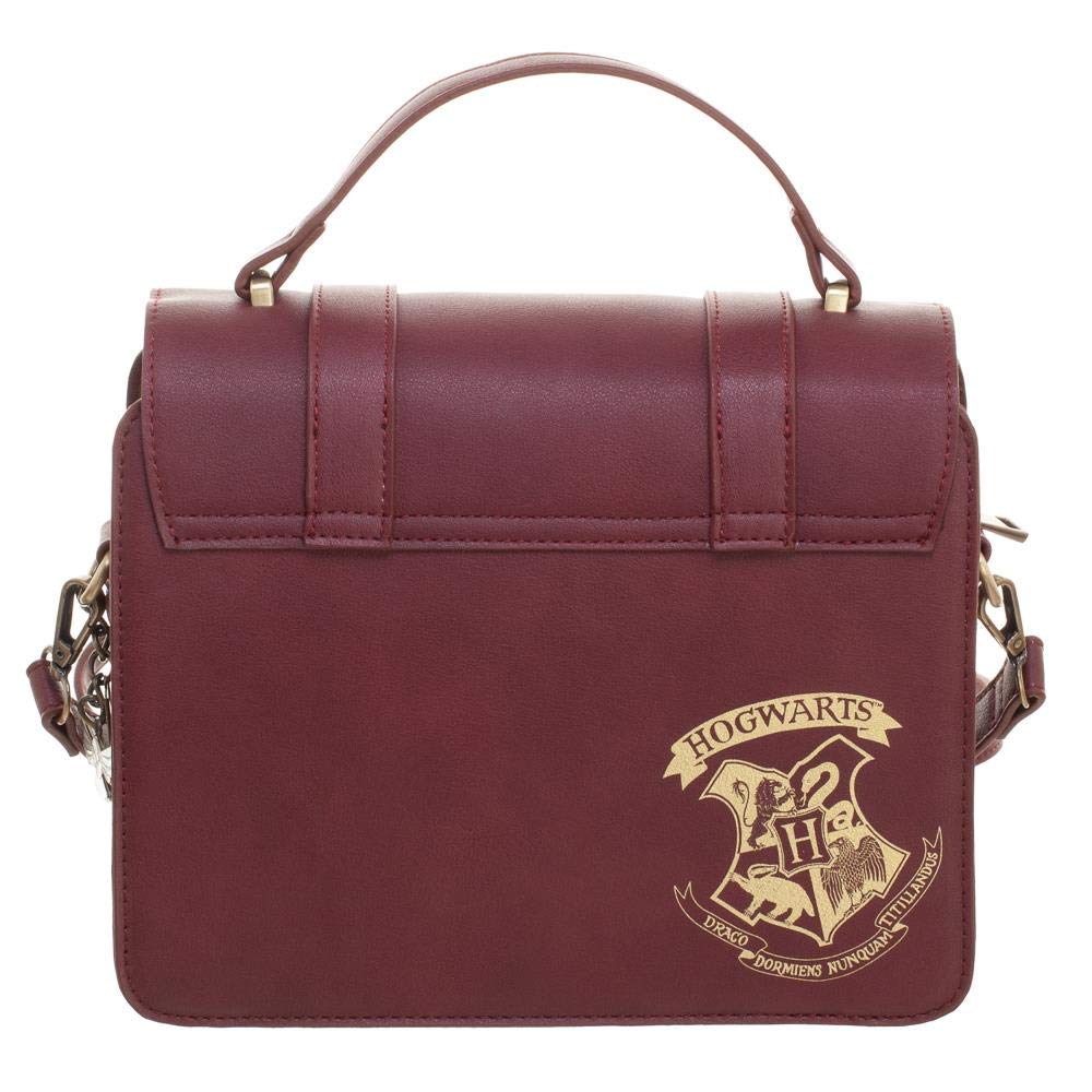 Harry Potter Hogwarts Satchel Maroon Crossbody Handbag