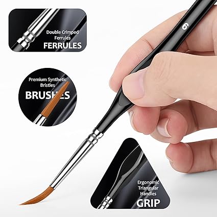 Pinceles para pintar, 10 unidades, mango triangular