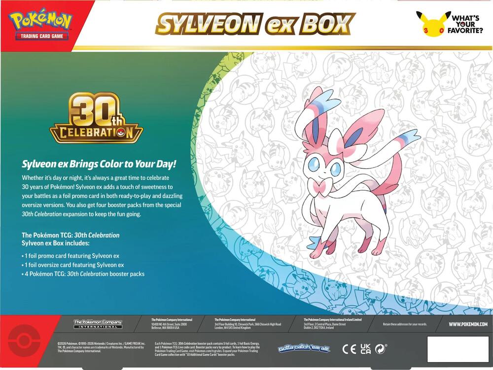 Pokemon TCG: 30TH Celebration Sylveon ex Box
