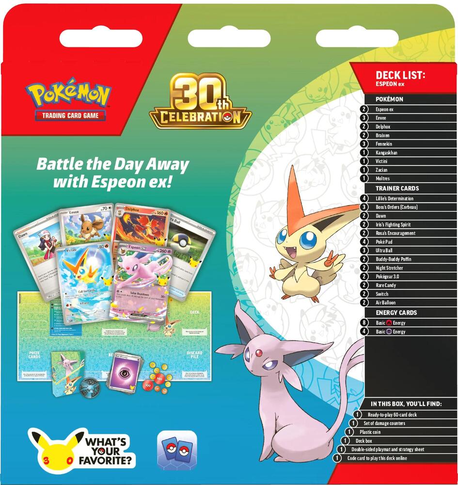 Pokemon TCG: 30TH Celebration Battle Deck : Espeon ex