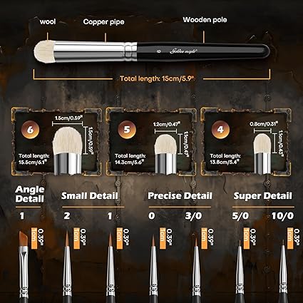 Pinceles para pintar pincel seco 10 piezas