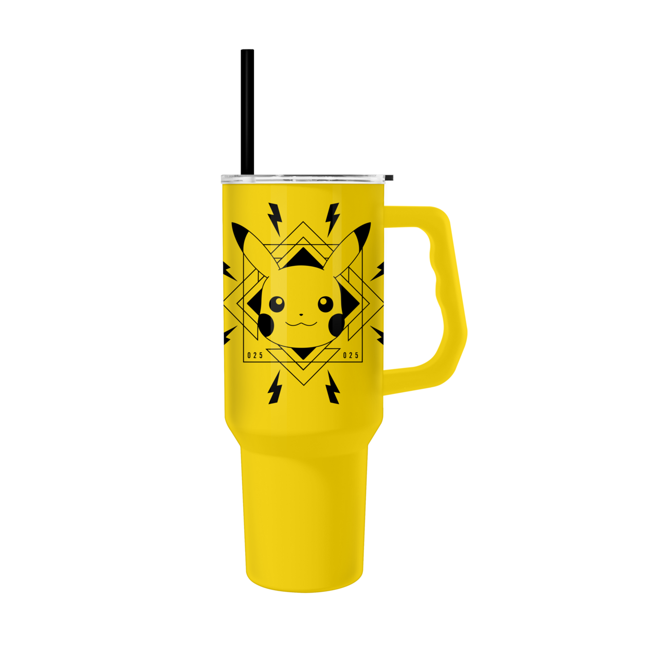 Pokémon Pikachu Face Bolts Badge 40z Stainless Steel Tumbler