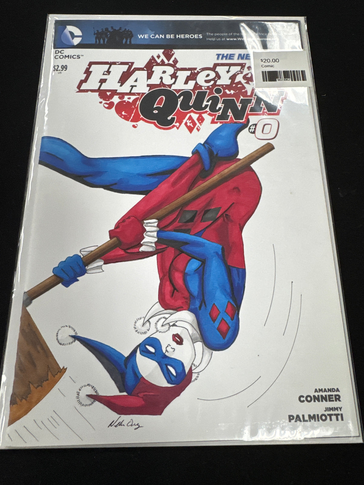 Harley Quinn #0 (2013) – DC Comics – Blank Variant with Cover Sketch