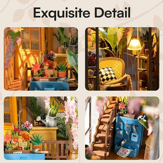 Kit de rincón de lectura Rolife para casa de jardín TGB06 en miniatura