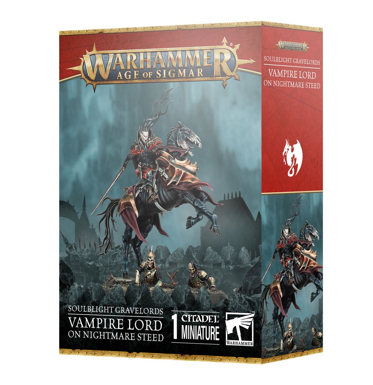 Warhammer Age of Sigmar Soulblight Gravelords Señor vampiro en corcel de pesadilla