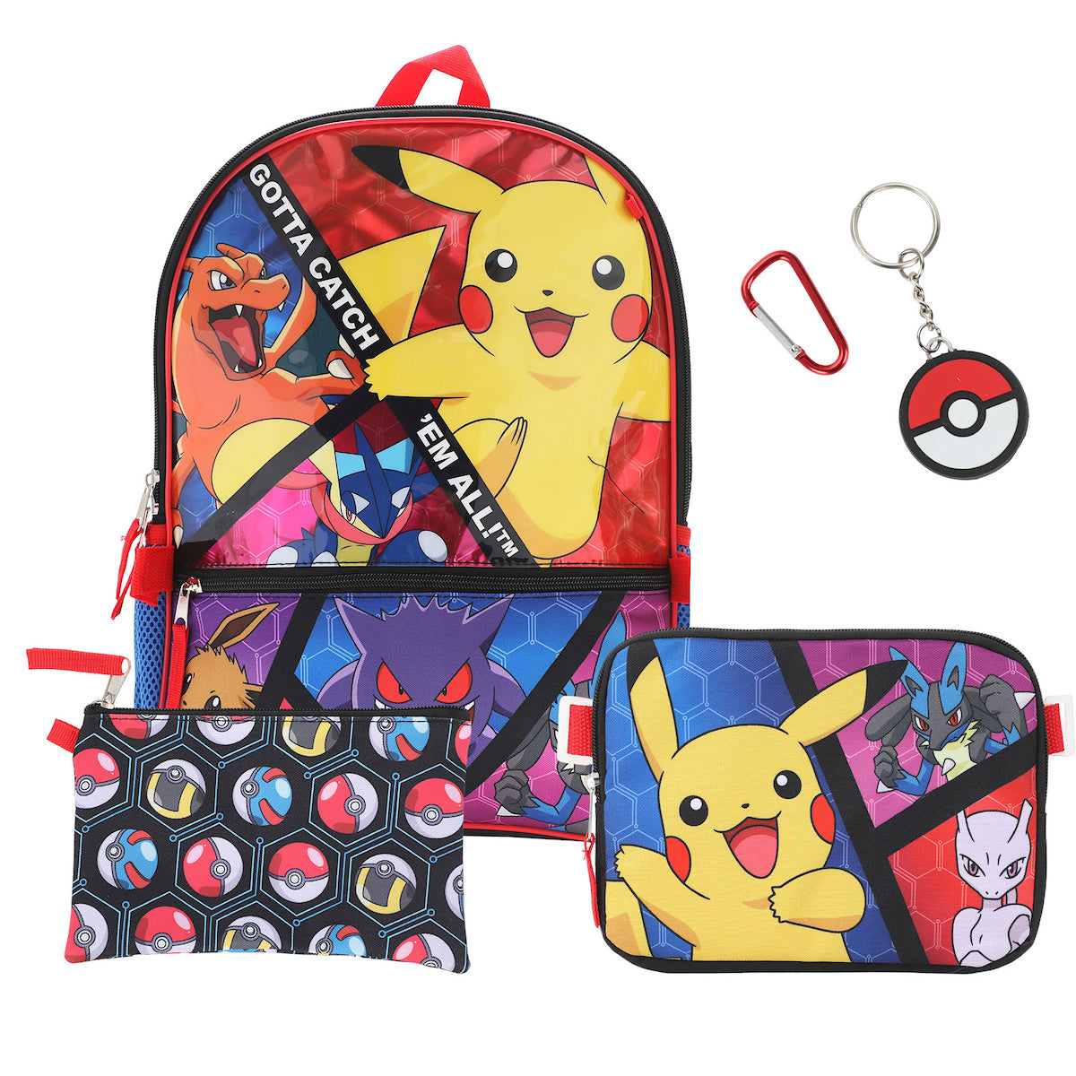 Pokemon Trainer Gotta Catch 'Em All Youth 5-Piece Backpack Set