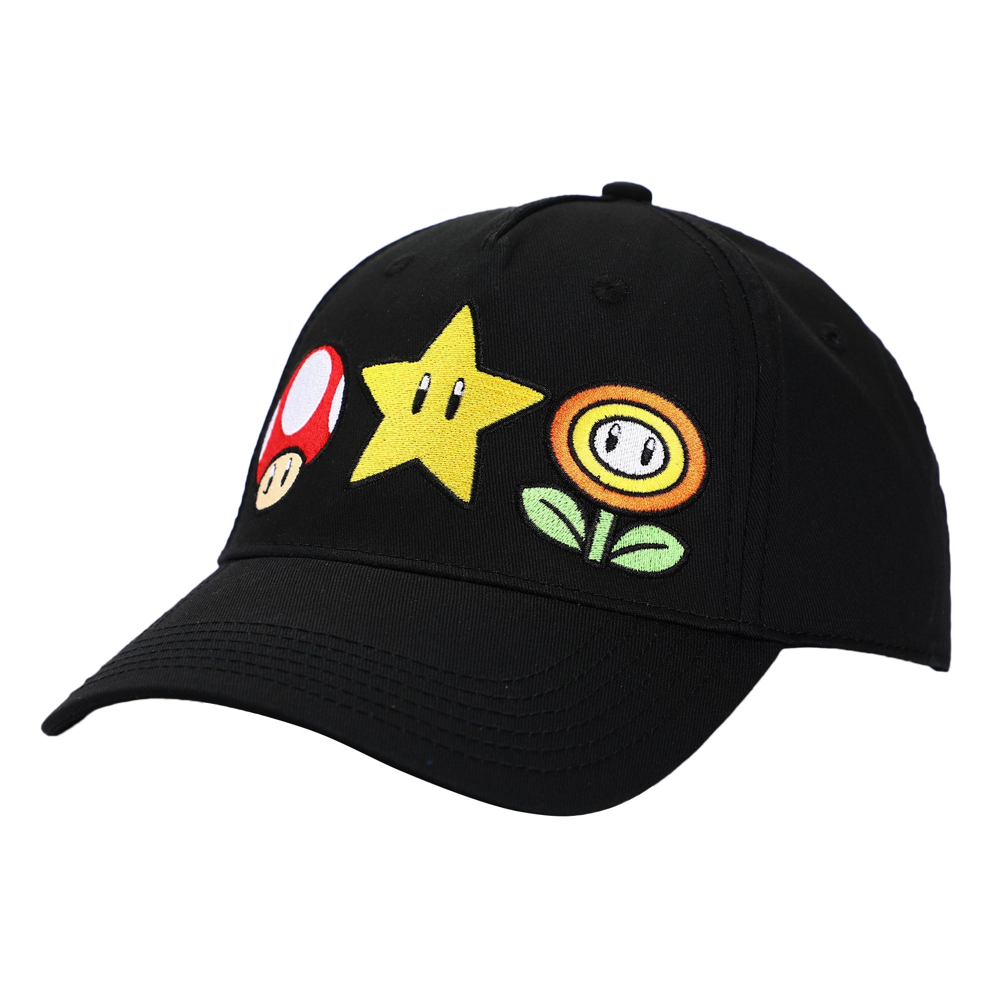Super Mario Brothers Power-Ups Black Traditional Adjustable Hat