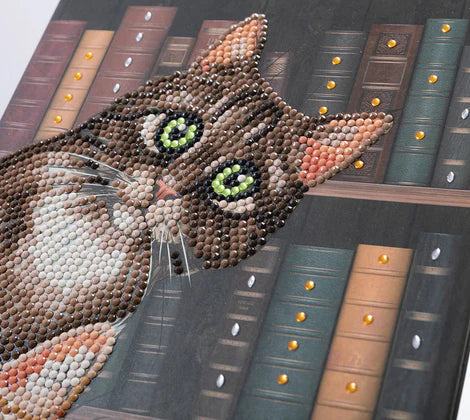 Crystal Art Notebook Kit: Cats in the Library