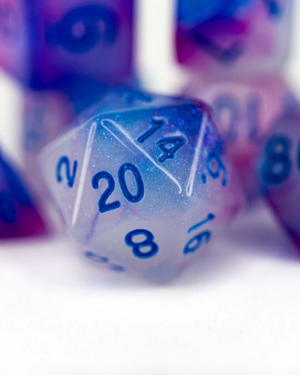 Rimewraith | 7 Piece Acrylic Dice Set - Emberglow Gaming