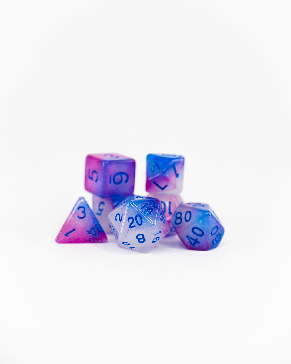 Rimewraith | 7 Piece Acrylic Dice Set - Emberglow Gaming