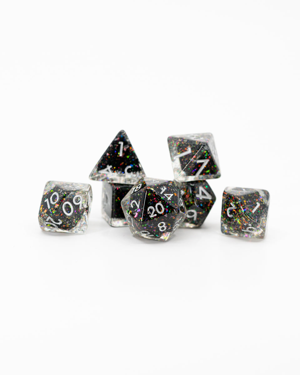 Toll the Dead | 7 Piece Acrylic Dice Set - Emberglow Gaming