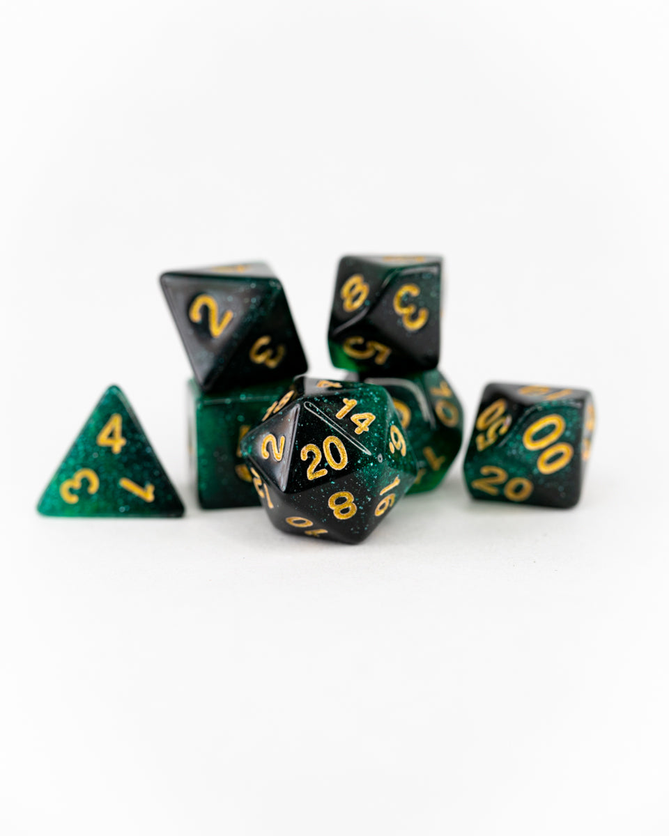Sylvan Sky | 7 Piece Acrylic Dice Set - Emberglow Gaming
