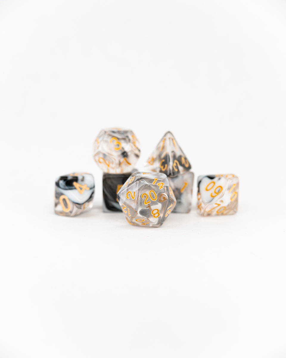 Shadowdeep | 7 Piece Acrylic Dice Set - Emberglow Gaming