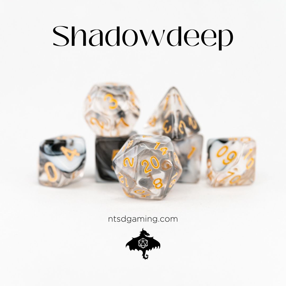 Shadowdeep | 7 Piece Acrylic Dice Set - Emberglow Gaming