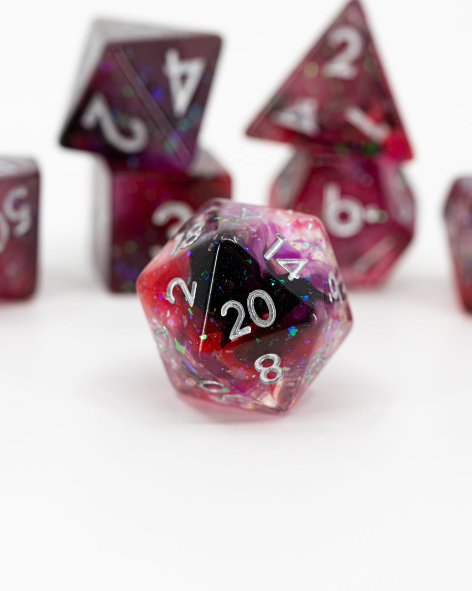 Irresistible Dance | 7 Piece Acrylic Dice Set - Emberglow Gaming