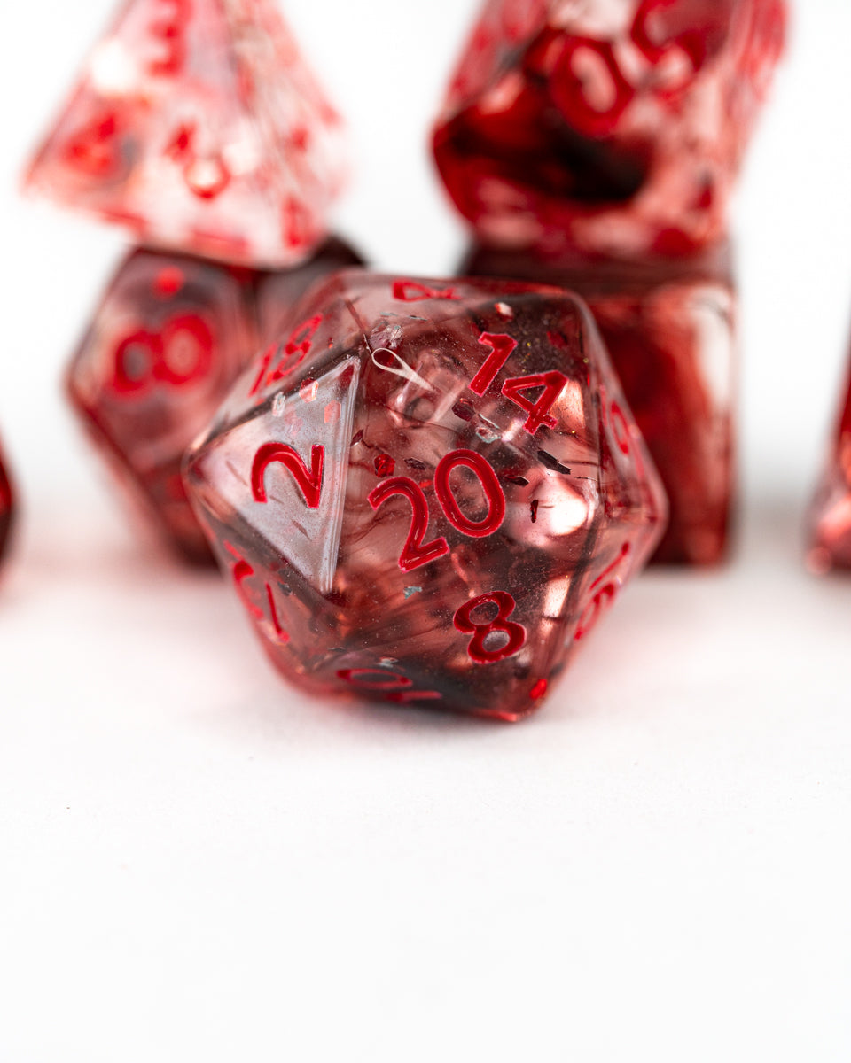 Sacrifice | 7 Piece Acrylic Dice Set - Emberglow Gaming