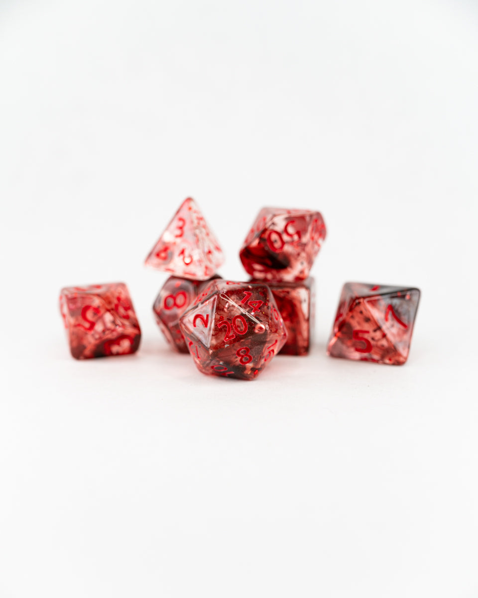 Sacrifice | 7 Piece Acrylic Dice Set - Emberglow Gaming