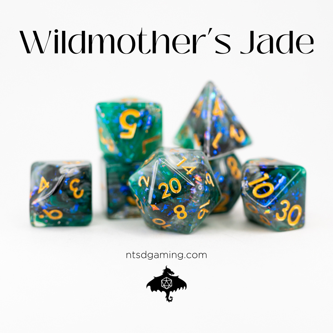 Wildmother's Jade | 7 Piece Acrylic Dice Set - Emberglow Gaming