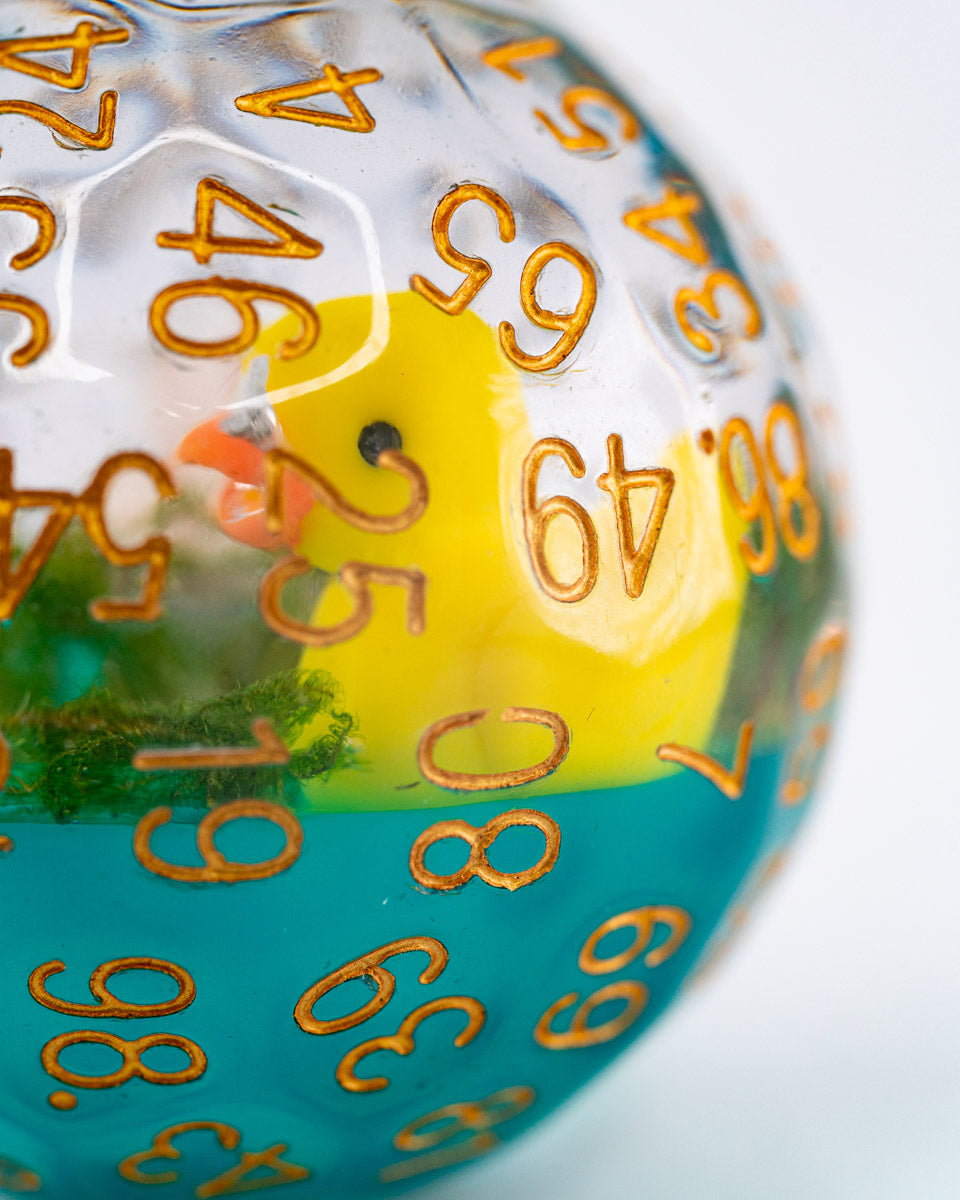 Buckminster's Bath | Acrylic | Individual d100 Percentile Dice - Emberglow Gaming