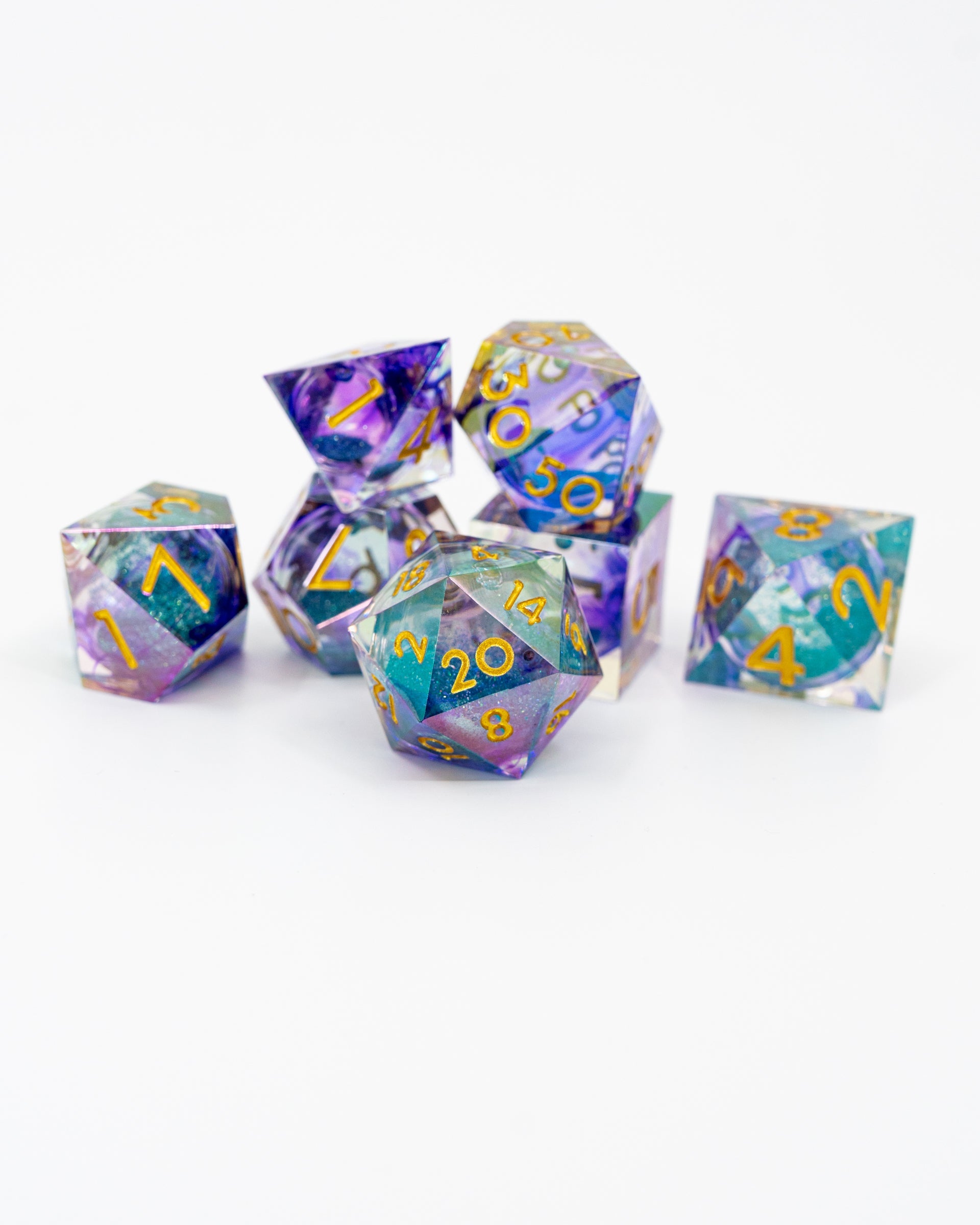 Seldarine Court | 7 Piece Liquid Core Dice Set - Emberglow Gaming