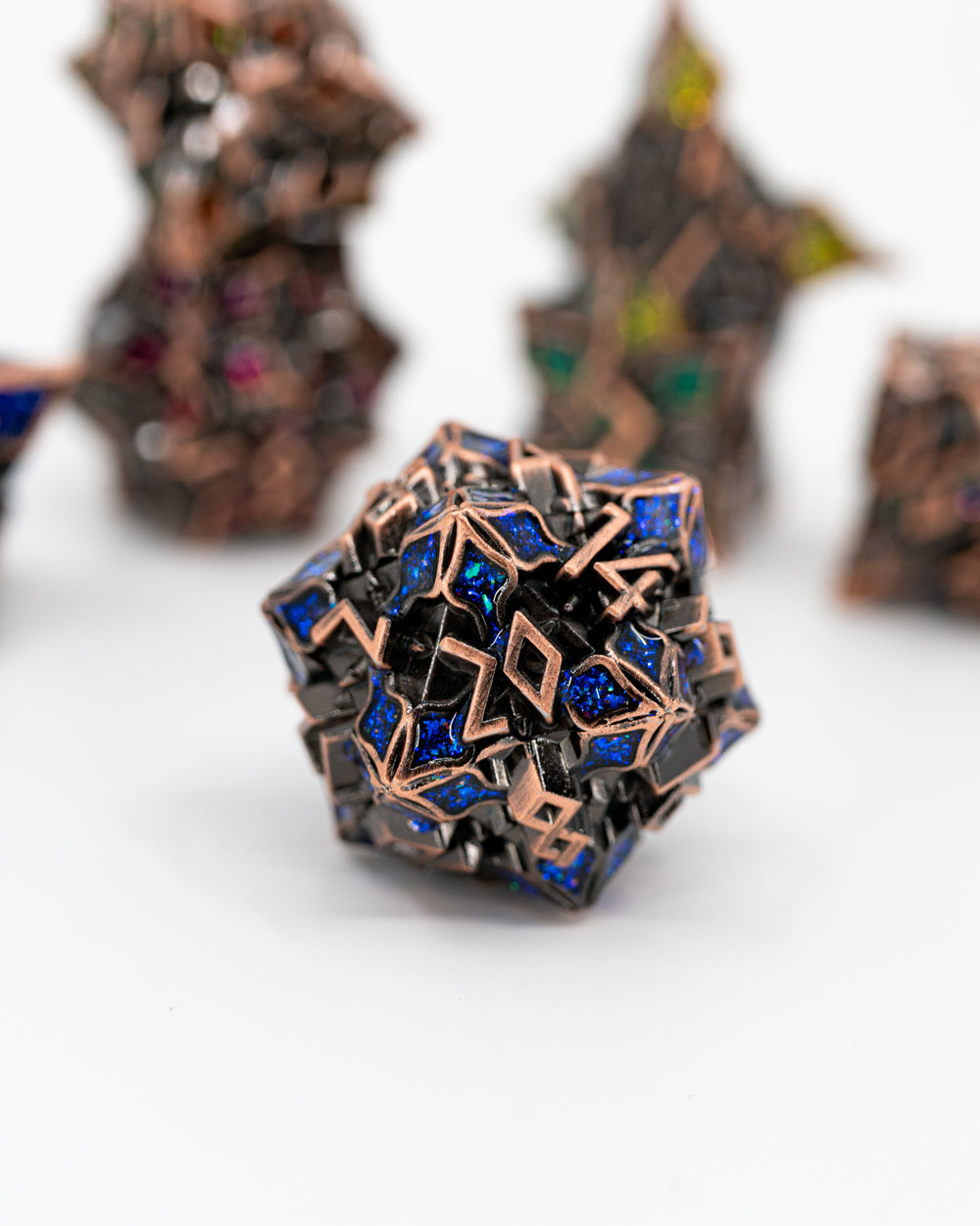 Sagrada | 7 Piece Metal Dice Set - Emberglow Gaming