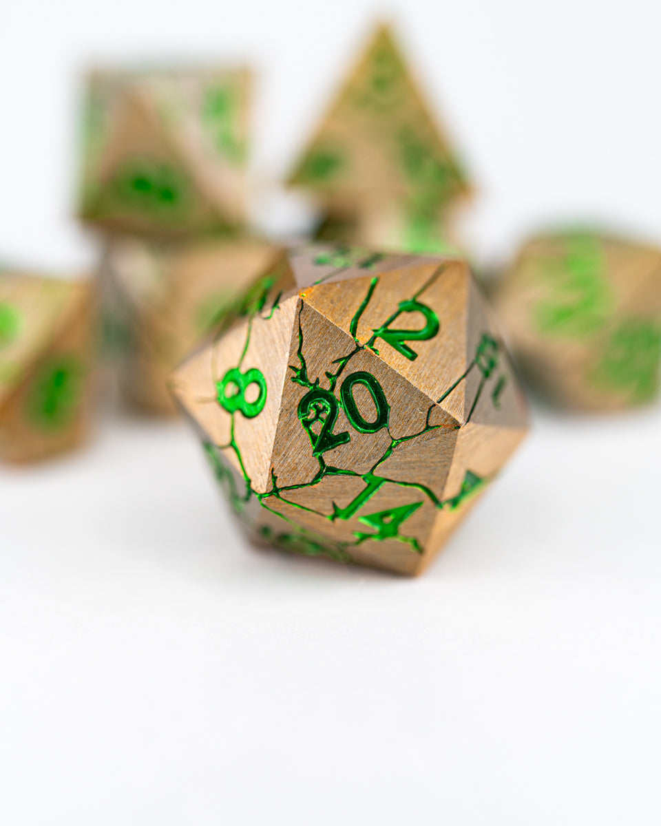 Chronoton Particles | 7 Piece Metal Dice Set - Emberglow Gaming