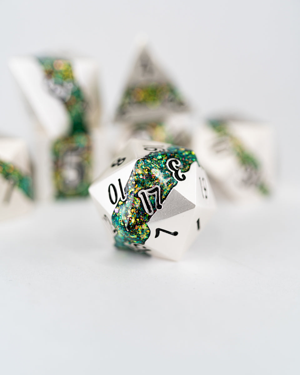 Woods Between Worlds | 7 Piece Metal Dice Set - Emberglow Gaming