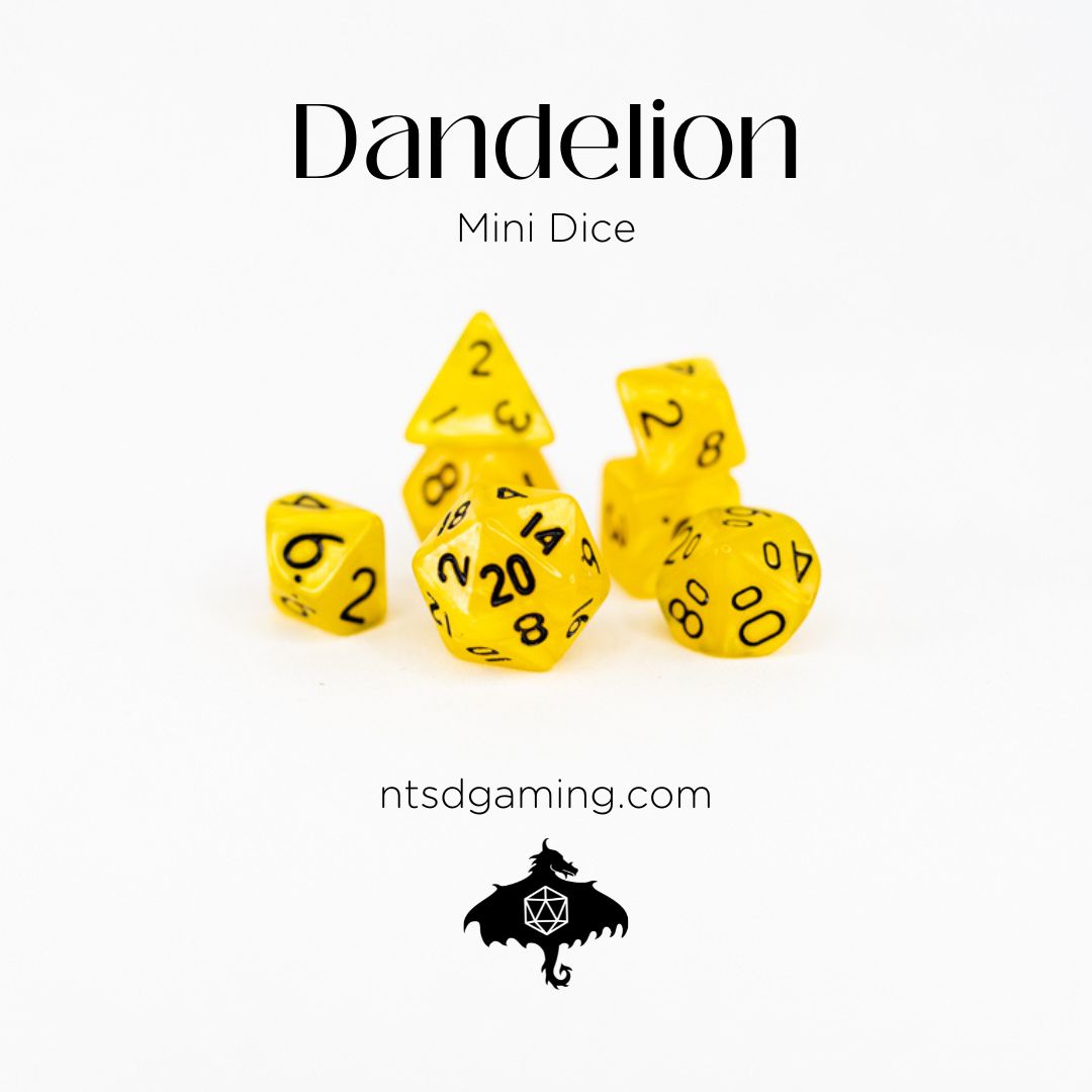 Dandelion | 7 Piece Mini Acrylic Polyhedral Dice Set - Emberglow Gaming