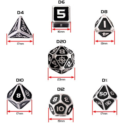 Dados de esmalte con bolsa con cordón