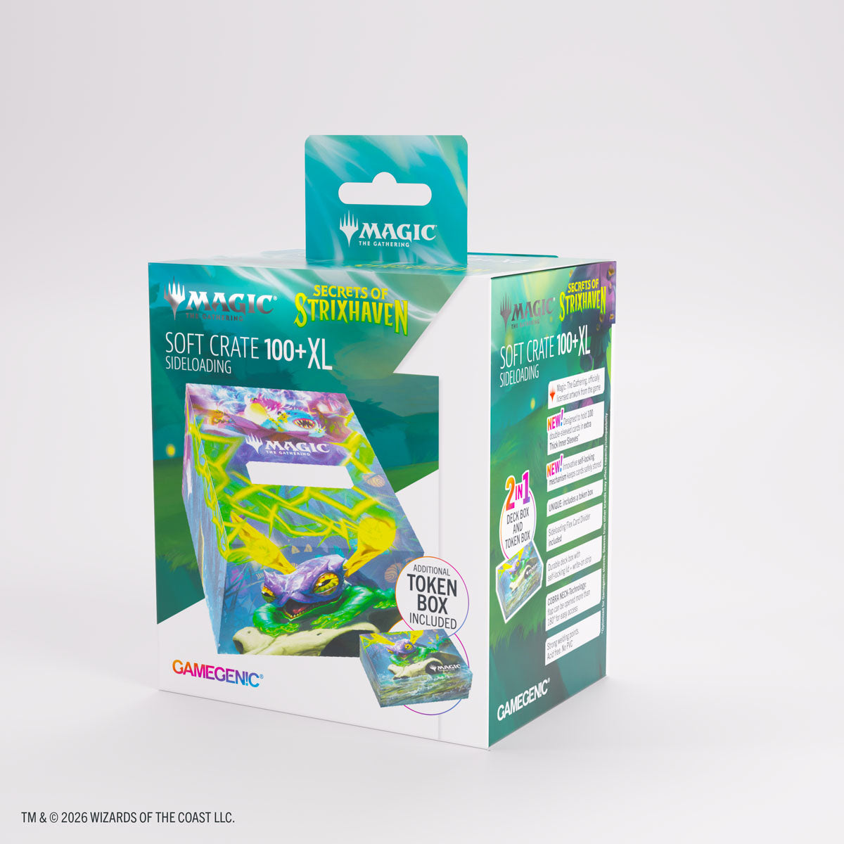 Gamegenic: Magic The Gathering: Secrets Of Strixhaven: Soft Crate 100 Xl Sideloading: Character 3 And Commander 5